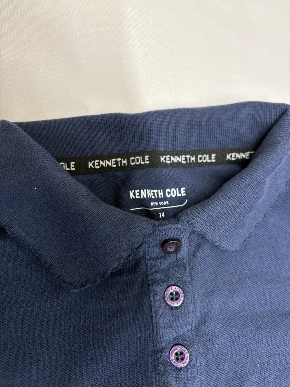 Kenneth Cole Kids Navy Polo Shirt school uniform girls size 14 (large)